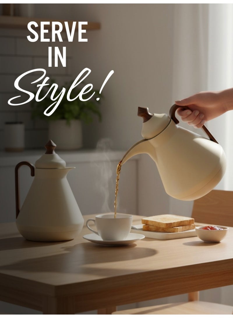 Raz طقم ترمس فاخر للقهوة والشاي العربي | ترمس تقديم معزول حرارياً بجدار مزدوج | طقم فاخر من قطعتين - Image 5