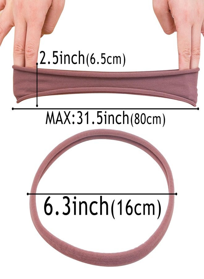 ECLATE ACCESSORIES ADORNISH Seamless Headbands for Women, Nylon Sports Hair Bands, Large Size, 6 Pack - Image 2