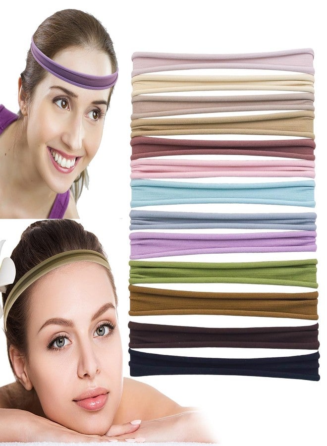 ECLATE ACCESSORIES ADORNISH Seamless Headbands for Women, Nylon Sports Hair Bands, Large Size, 6 Pack - Image 1