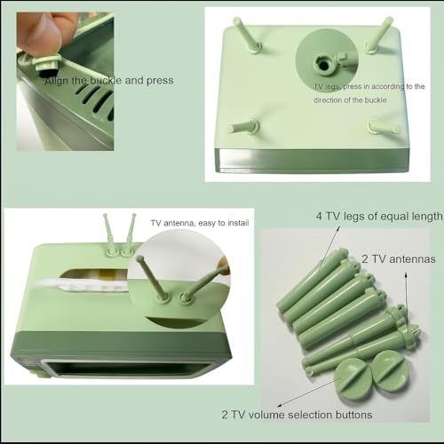 Coslifestore Retro TV Style Tissue Box with Antenna, Holder with Mobile Stand for Home,Office,Kids Room, Kitchen, Living Room, Study Table, Desktop Organizer for Tissues, Tampon (Blue and Yellow) - Image 3