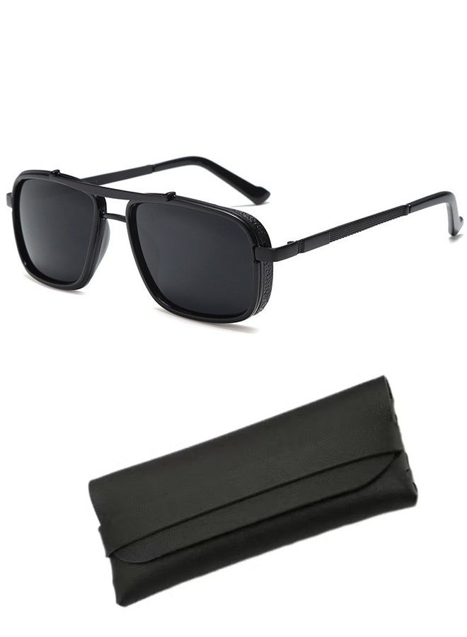 با لوف نظارات شمسية مستطيلة polarized للرجال، نظارات شمسية بحماية UV400 بإطار معدني، نظارات شمسية عصرية مضادة للوهج للرجال، نظارات شمسية للحماية من الشمس مناسبة للصيف، الأنشطة الخارجية، الشاطئ، السفر، والتخييم - Image 1