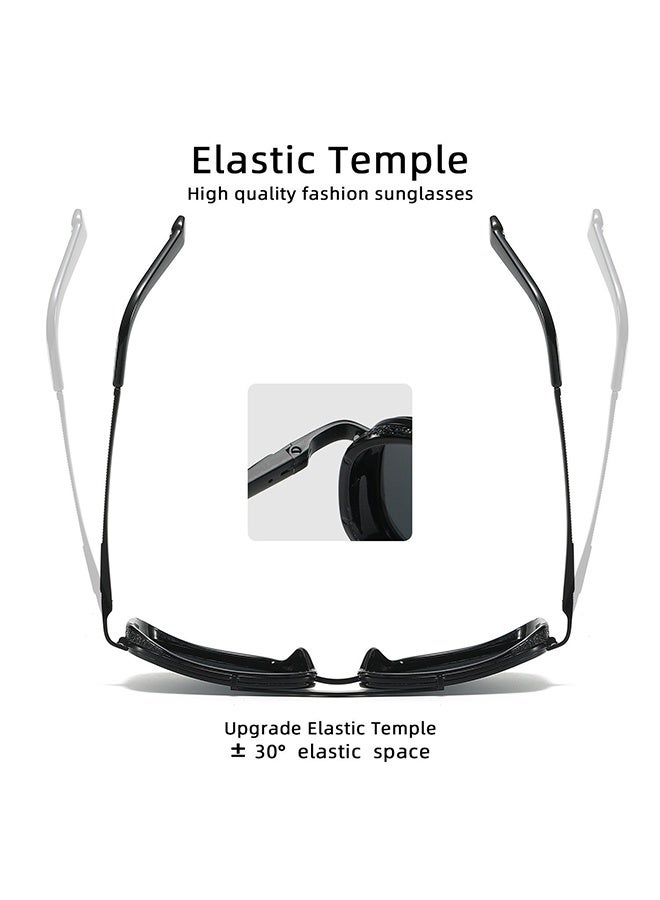 با لوف نظارات شمسية مستطيلة polarized للرجال، نظارات شمسية بحماية UV400 بإطار معدني، نظارات شمسية عصرية مضادة للوهج للرجال، نظارات شمسية للحماية من الشمس مناسبة للصيف، الأنشطة الخارجية، الشاطئ، السفر، والتخييم - Image 4