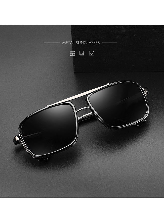 با لوف نظارات شمسية مستطيلة polarized للرجال، نظارات شمسية بحماية UV400 بإطار معدني، نظارات شمسية عصرية مضادة للوهج للرجال، نظارات شمسية للحماية من الشمس مناسبة للصيف، الأنشطة الخارجية، الشاطئ، السفر، والتخييم - Image 2