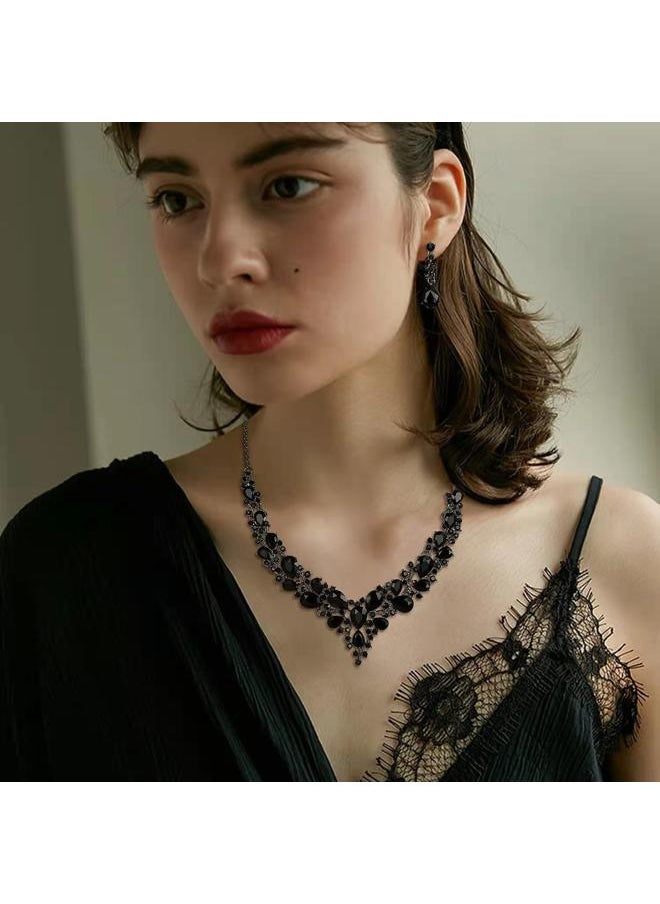 NIBEMINENT Beautiful Goddess Queen Bridal Wedding Jewelry Original Handmade High-end Necklace Earrings Two-piece Set 