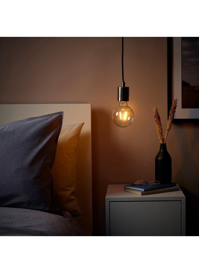 Green Tiger Pendant lamp with light bulb, nickel-plated/globe clear  - Image 2