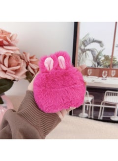 Plush Rabbit Ears AirPods Pro Headphone Cover For Apple 2/3/4 Generation Bluetooth Protective Cover Creative Drop-resistant-Color:plush Rabbit Ears Rose Red-Applicable Model:airpods 1/2 Generation