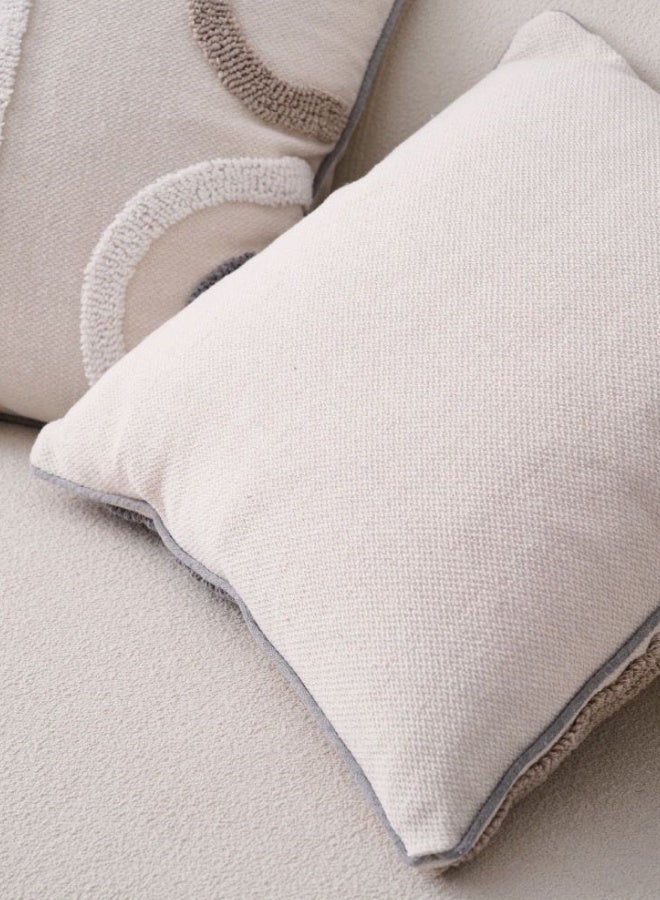 شبيلي 1 قطعة غطاء وسادة من البوليستر، 18 × 18 بوصة لغرفة المعيشة أو أريكة السرير أو أغطية الوسائد الزخرفية، غطاء وسادة مربع مخطط ناعم 45 × 45 سم، ديكور منزلي ريفي بوهو (أبيض) - Image 2