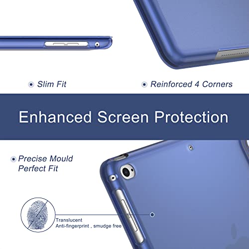 Soke Case for iPad 6th/5th Generation 2018/2017, [Slim Trifold Stand + Auto Wake/Sleep], Premium Protective Hard PC Back Cover for Apple 9.7-Inch iPad Air 2 & Air 1 (Navy) - Image 4