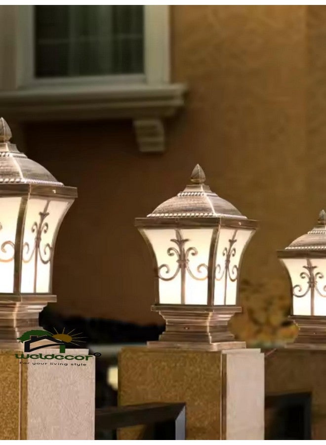 Weldecor Antique Gate Light for Home, Garden, Resort LampPost Light for Exterior Outdoor Boundary, Main Gate, Pillars, Rust Resistance,Waterproof for Home Gate Entrance (Bulb Not Included) 2pc - Image 3