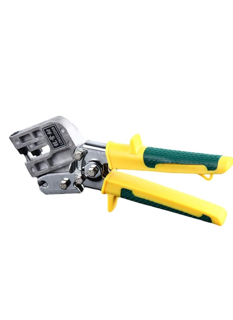 SYOSI - Metal Stud Nailless Crimper Drywall Tools Single Hand Punch Lock Crimper Framing Fastening Crimping Hand Tool for Wire Cable Cutting Crimping Yellow - Image 1