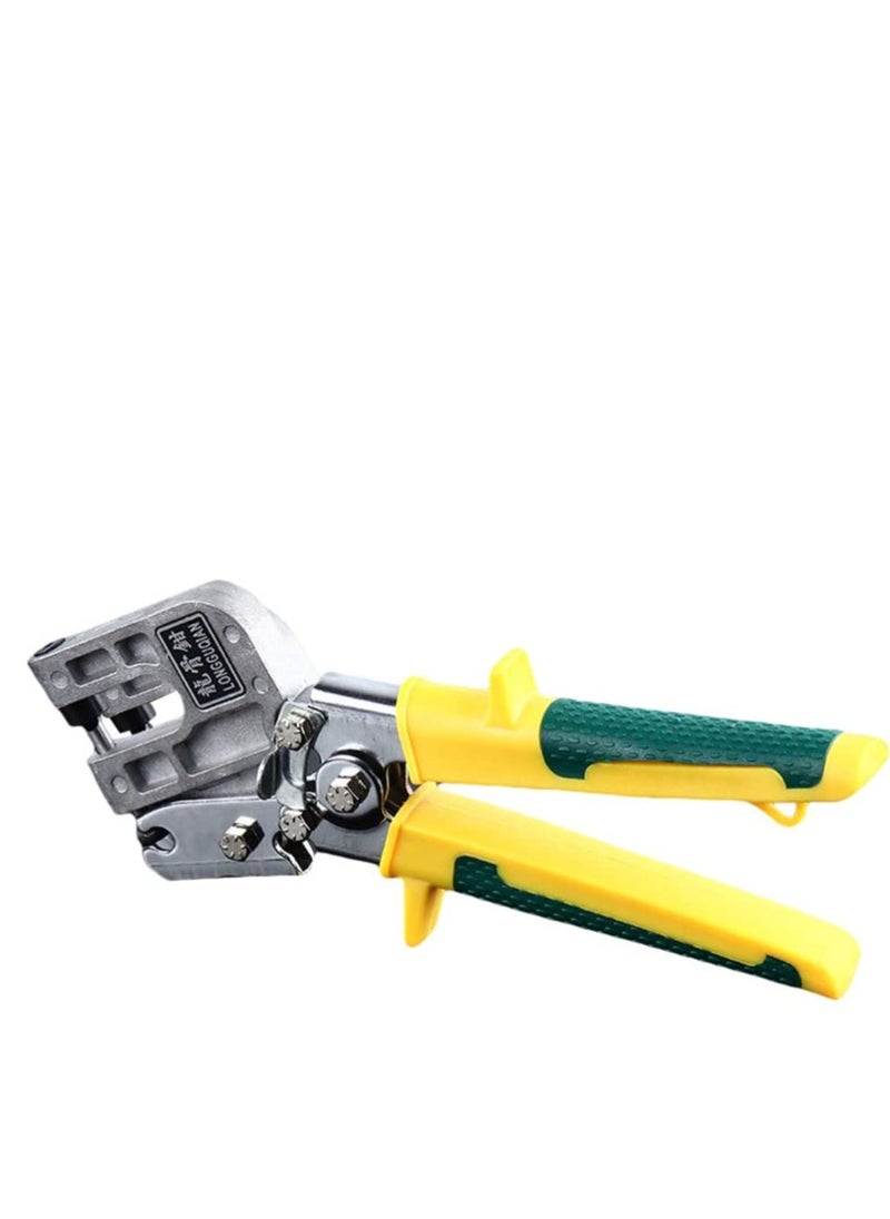 SYOSI - Metal Stud Nailless Crimper Drywall Tools Single Hand Punch Lock Crimper Framing Fastening Crimping Hand Tool for Wire Cable Cutting Crimping Yellow - Image 1