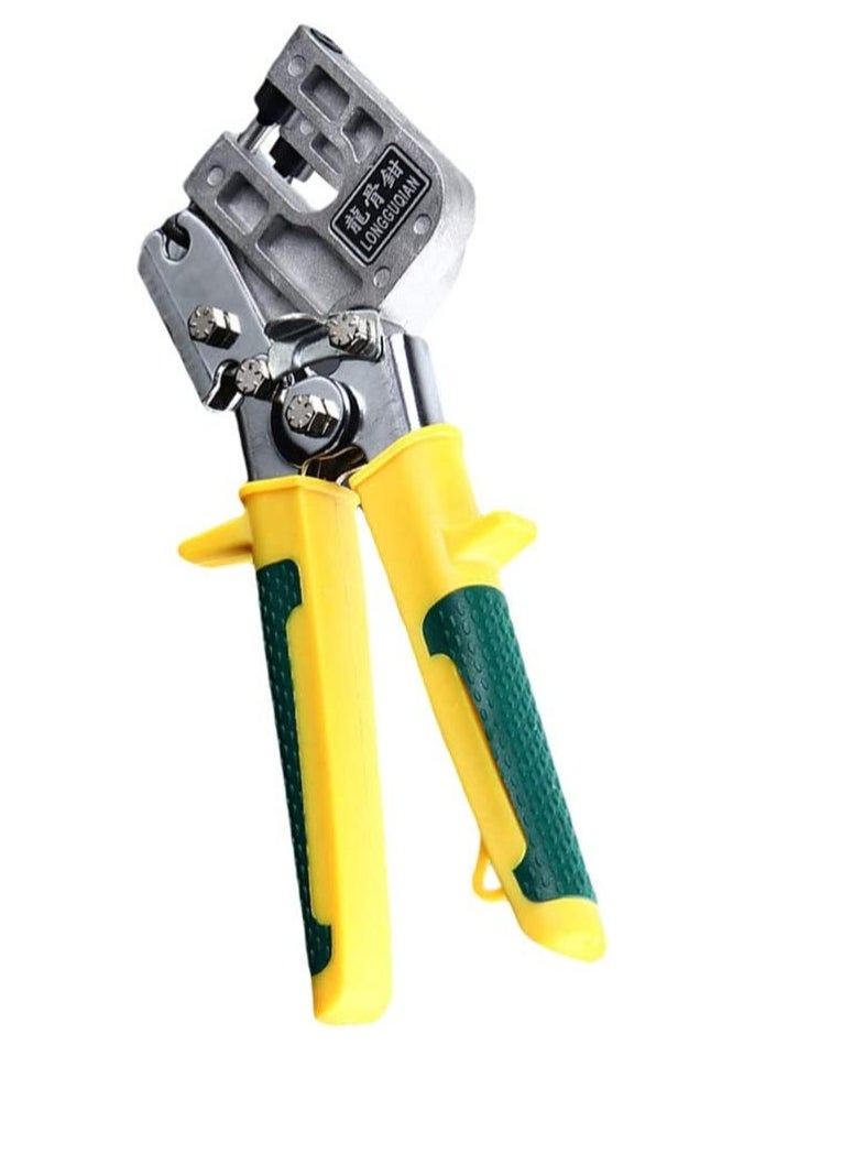 SYOSI - Metal Stud Nailless Crimper Drywall Tools Single Hand Punch Lock Crimper Framing Fastening Crimping Hand Tool for Wire Cable Cutting Crimping Yellow - Image 1