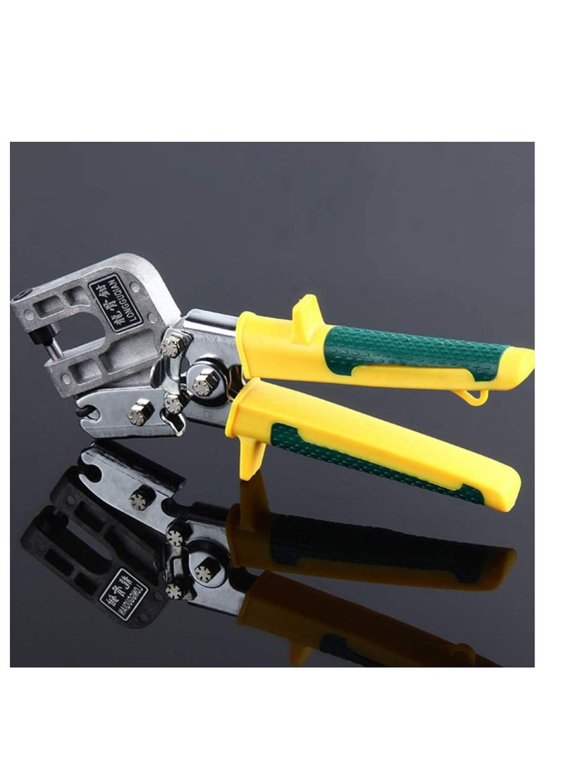 SYOSI - Metal Stud Nailless Crimper Drywall Tools Single Hand Punch Lock Crimper Framing Fastening Crimping Hand Tool for Wire Cable Cutting Crimping Yellow - Image 1