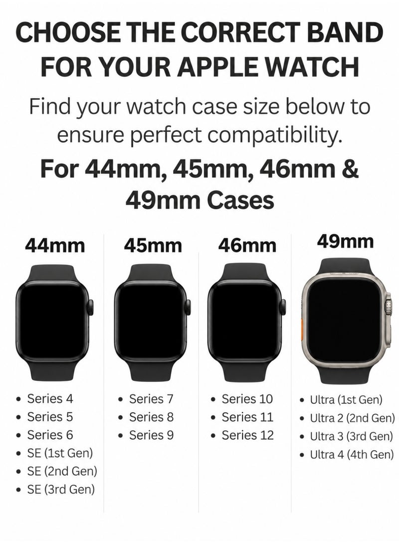 SARAOONT 6-Pack Silicone Sport Bands Compatible with Apple Watch 44mm 45mm 46mm 49mm, Series 12 11 10 9 8 7 6 5 4, SE and Ultra, Soft Waterproof Replacement Straps - Image 2