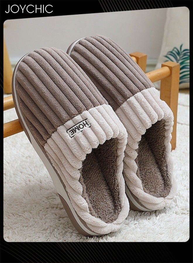 Joychic Autumn and Winter Bedroom Slipper for Men Non-slip Thick-soled Warm Home Slipper - Image 2