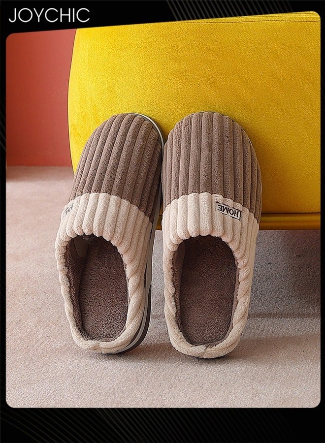 Joychic Autumn and Winter Bedroom Slipper for Men Non-slip Thick-soled Warm Home Slipper - Image 3