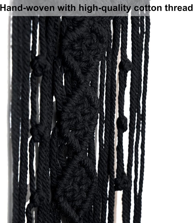 MOONFLY Black Moon Dream Catcher with Handmade Woven Cotton Dream Catchers Boho Macrame Wall Hanging Home Decoration Ornament Craft Gift (Black Moon) - Image 3