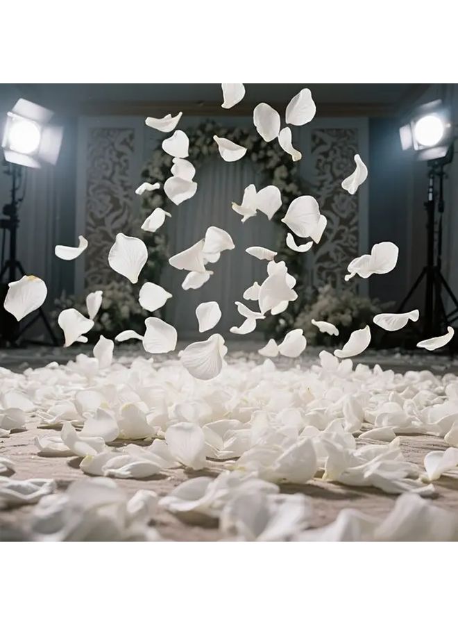 3000pcs Bulk Artificial Rose Petals Realistic White Wedding Valentine Day Confetti Rose Petal Shavings for Wedding Aisle Proposal Backdrop Photo Decor Heavy Duty - Image 1