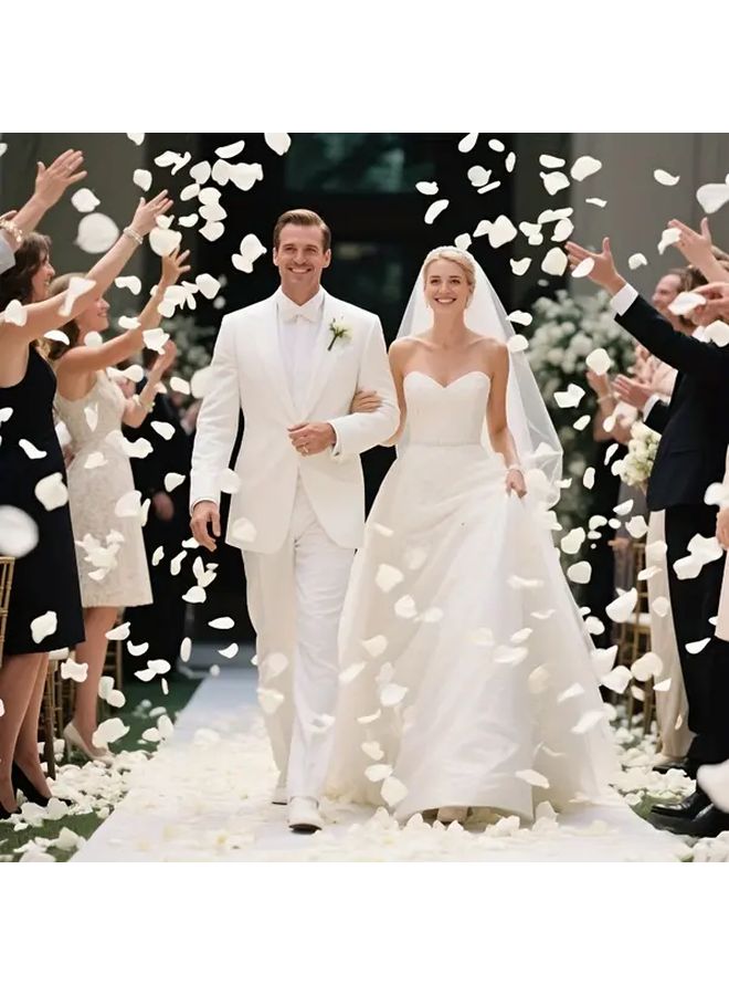 3000pcs Bulk Artificial Rose Petals Realistic White Wedding Valentine Day Confetti Rose Petal Shavings for Wedding Aisle Proposal Backdrop Photo Decor Heavy Duty - Image 5