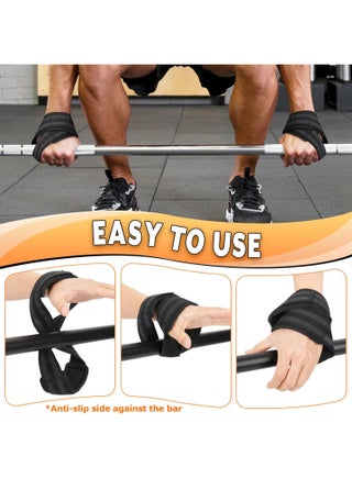 Figure 8 Lifting Straps for Weightlifting, Non-Slip Heavy Duty Gym Wrist Wraps with Cuffs, Grip Support for Deadlifts & Power Training - view 3