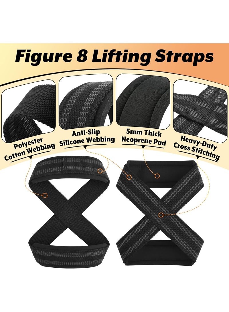 ماسكابوني أحزمة رفع الأثقال بشكل 8 مع دعم المعصم، حزام قبضة مانع للانزلاق لتمارين الديدلفت والقوة، أداة تمارين رياضية ثقيلة - Image 4