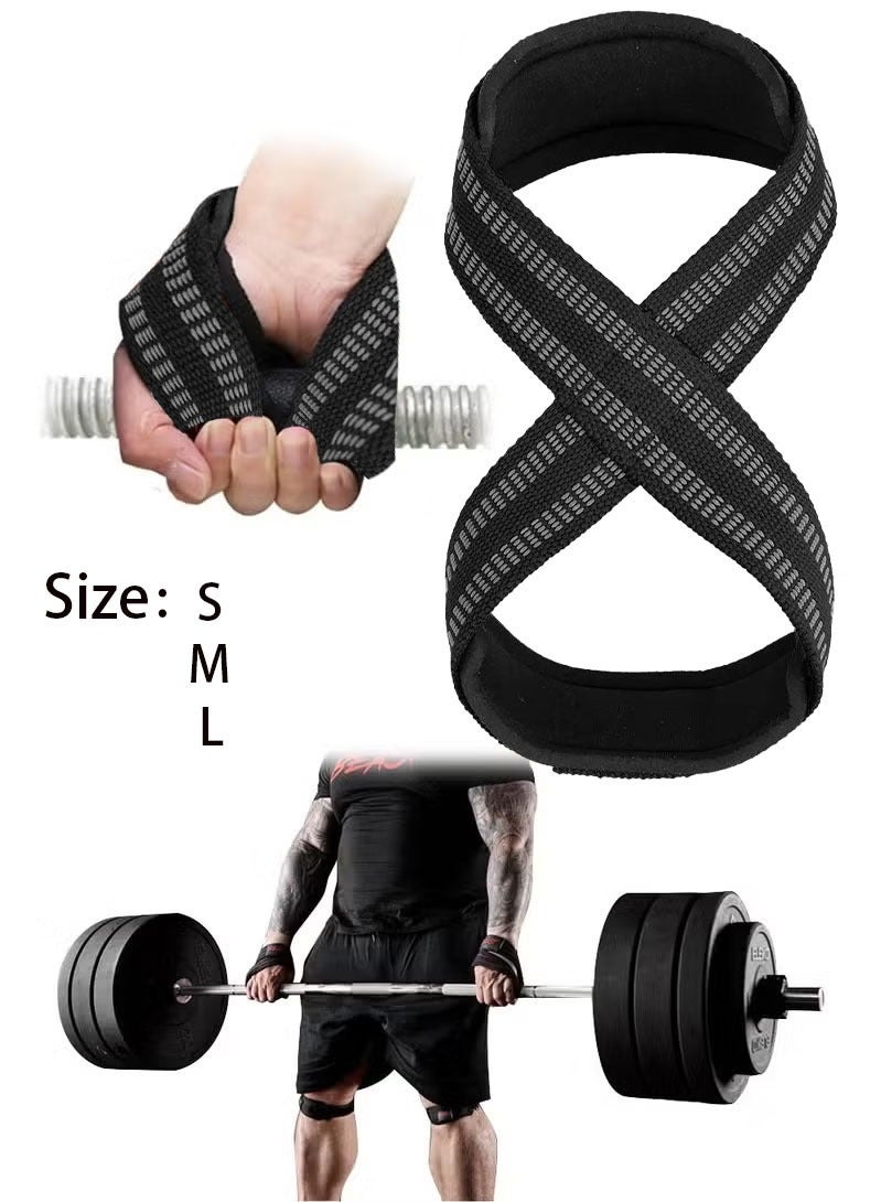 ماسكابوني أحزمة رفع الأثقال بشكل 8 مع دعم المعصم، حزام قبضة مانع للانزلاق لتمارين الديدلفت والقوة، أداة تمارين رياضية ثقيلة - Image 1