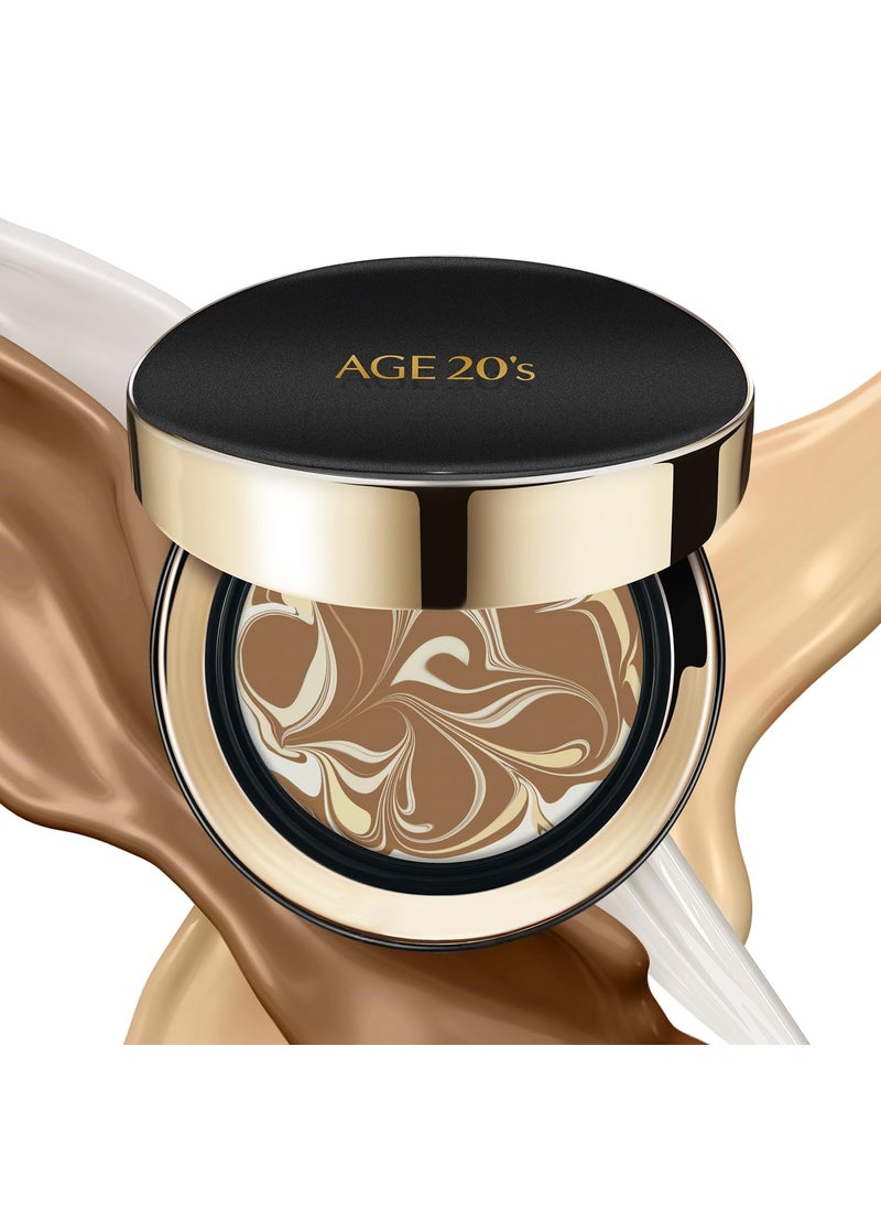 AGE 20's AGE20'S Signature Essence Pact SPF 50+ | Pack of 1 | 31 Medium Tan | Cream Foundation, Dewy Finish, Natural Coverage | Korean Cushion Foundation 