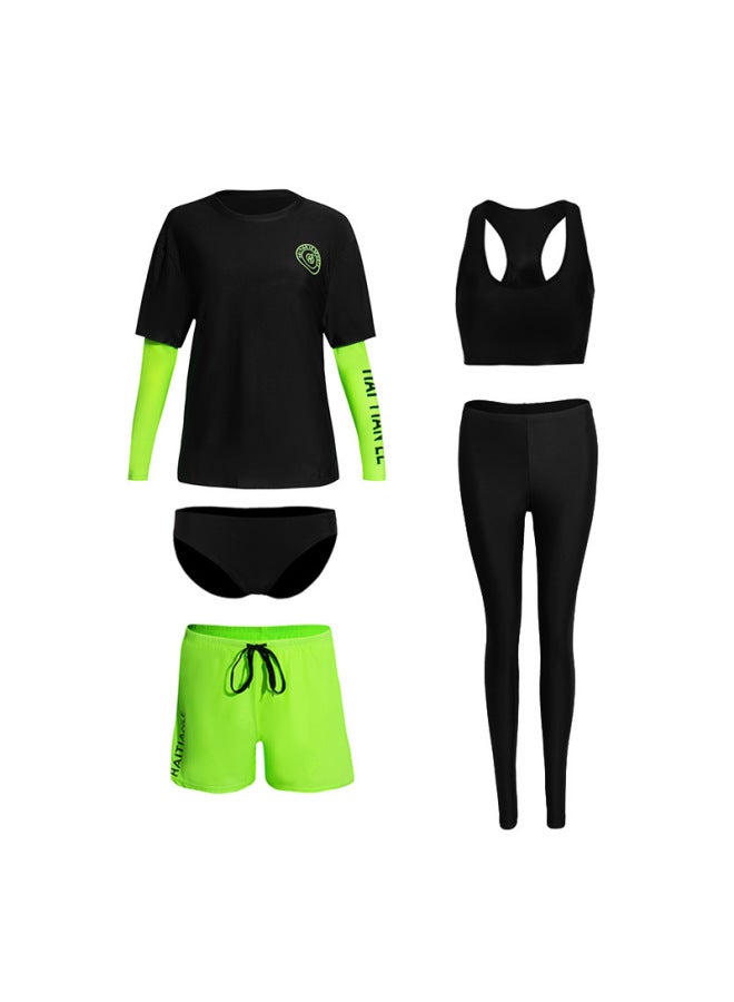 Couple Outfit New Men's And Women's Swimwear Split Long Sleeve Pants Suit Fashion Sports Version Conservative Belly Slim
