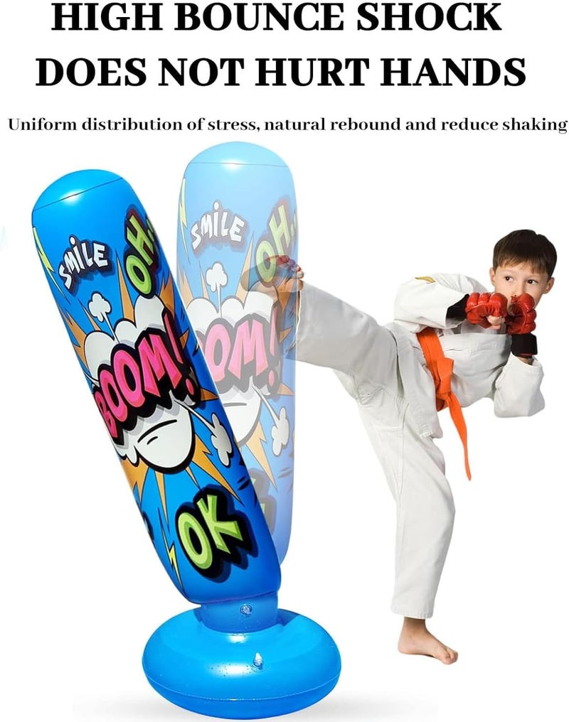 Bukela Inflatable Punching Bags, 128cm Inflatable Punching Bags for Kids Teens Freestanding Boxing Bag, Inflatable Boxing Bag, Free Standing Punch Bag for Practicing Karate Boxing Bags - Image 3