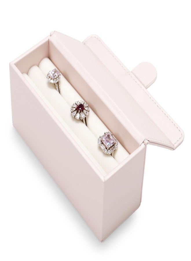 Oirlv Travel Rings Organizer Case in Blush Pink, Premium Leather & Soft Velvet Portable Jewelry Box, Secure Compact Holder for Women‘s Travel, Gym & Daily Organization (Holds 6-8 Rings) - Image 1