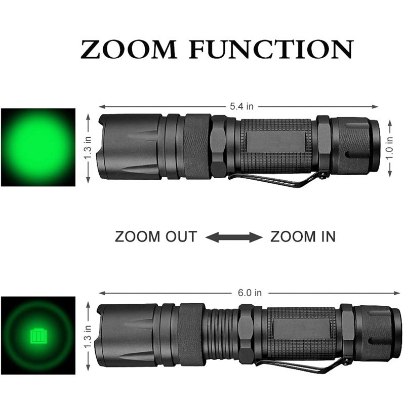 5-in-1 Multicolor Rechargeable Tactical Flashlight, Powerful White-Red-Green-Blue Led Light Torch with Traffic Signal Wand, for Hog Predator Hunting & Tracking, Fishing(Battery Included） - Image 5