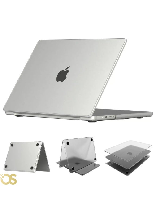 OS STORE Hard Shell Case for MacBook Air 15-inch — Scratch and impact resistant protection, slim and lightweight design with ventilation to maintain device cooling, easy to install and ideal for daily use — Compatible with MacBook Air 15 models A3241 M4 2025, A3114 M3 2024, A2941 M2 2023 (Crystalline sand 
 hardshell case D-GRAY WITH screen protector) - Image 1