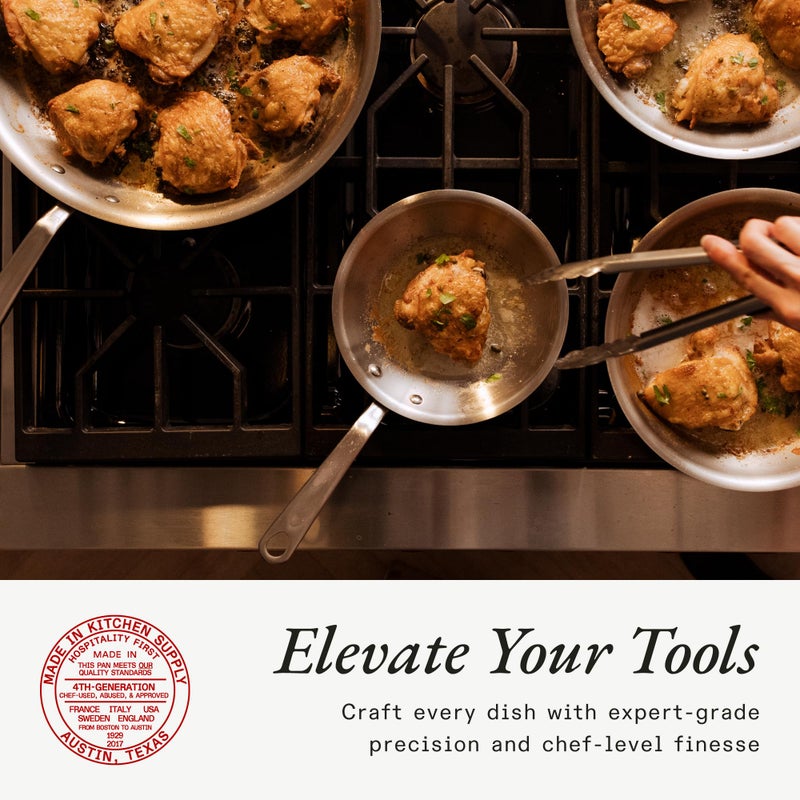 Madein Made In Cookware - 8-Inch Stainless Steel Frying Pan - 5 Ply Stainless Clad - Professional Cookware - Crafted in Italy - Induction Compatible - Image 4