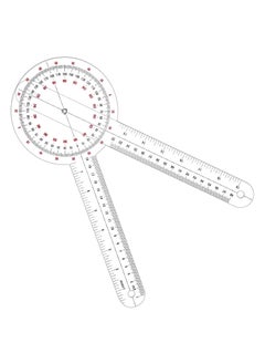 BIONEX 12 Inch Goniometer Transparent Orthopedic Angle Ruler Plastic Goniometer 360 Degree for Body Measuring Tape  - Image 1