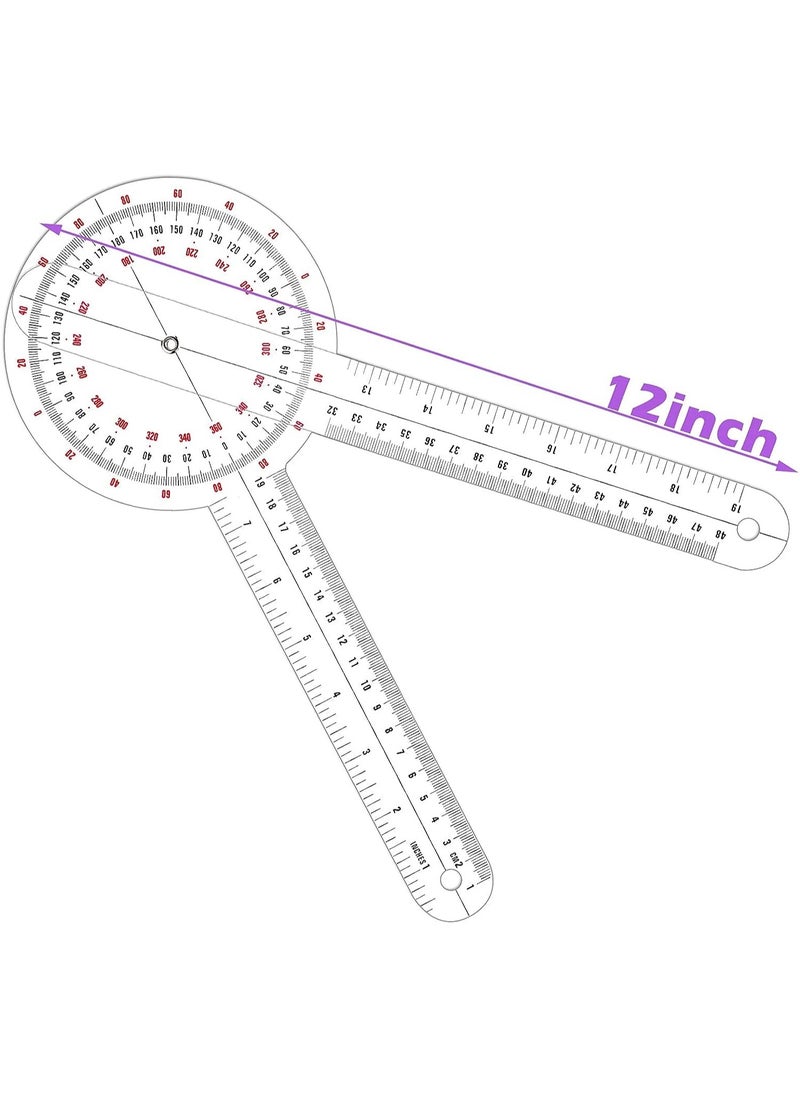 مسطرة قياس الزوايا الشفافة مقاس 12 بوصة لقياس الزوايا من البلاستيك بزاوية 360 درجة لشريط قياس الجسم - pzsku/Z07CAD2A73269038E3042Z/45/_/1695290913/7a3979a7-895b-477d-bf07-803a0da70033