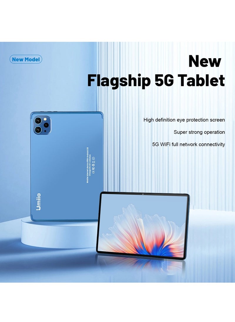 Umiio Smart Tablet PC 10.1-inch HD Screen 8GB RAM 256GB ROM Front and Rear Camera WiFi and Dual SIM 5G Network Android Tab with Leather Cover Keyboard and Mouse  - Image 2