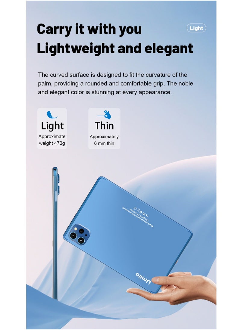 Umiio Smart Tablet PC 10.1-inch HD Screen 8GB RAM 256GB ROM Front and Rear Camera WiFi and Dual SIM 5G Network Android Tab with Leather Cover Keyboard and Mouse  - Image 5