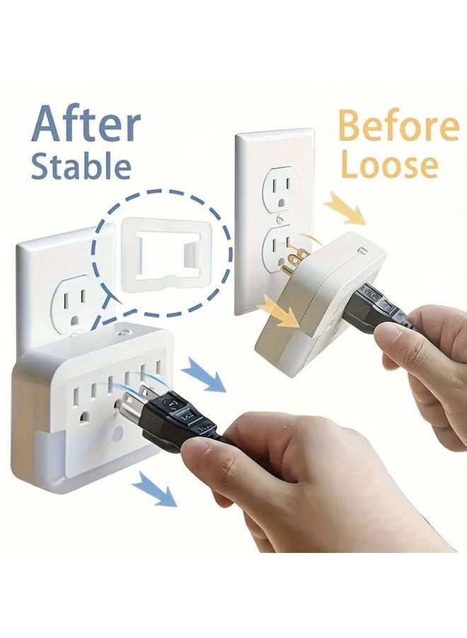 10pcs Matte White Socket Stabilizer Secure Loose Outlets Prevent Disconnections Fire Retardant - Image 5