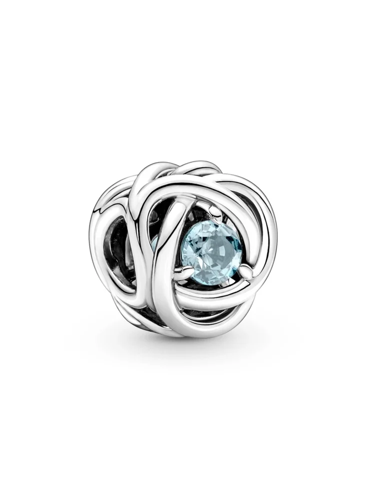 March Birthstone Eternity Circle Charm