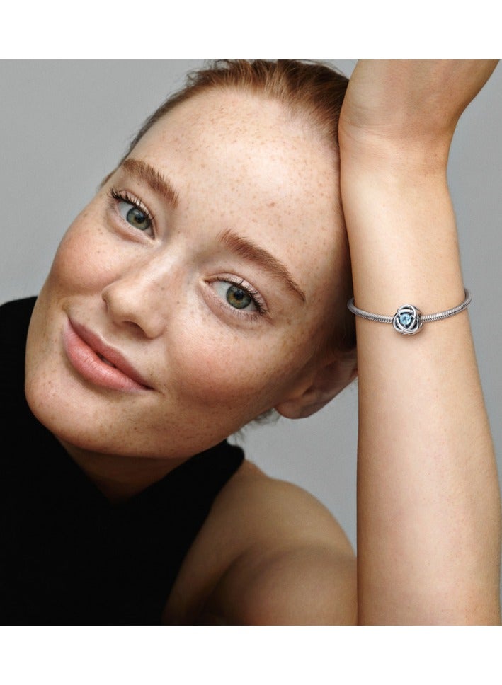 PANDORA March Birthstone Eternity Circle Charm - Image 2