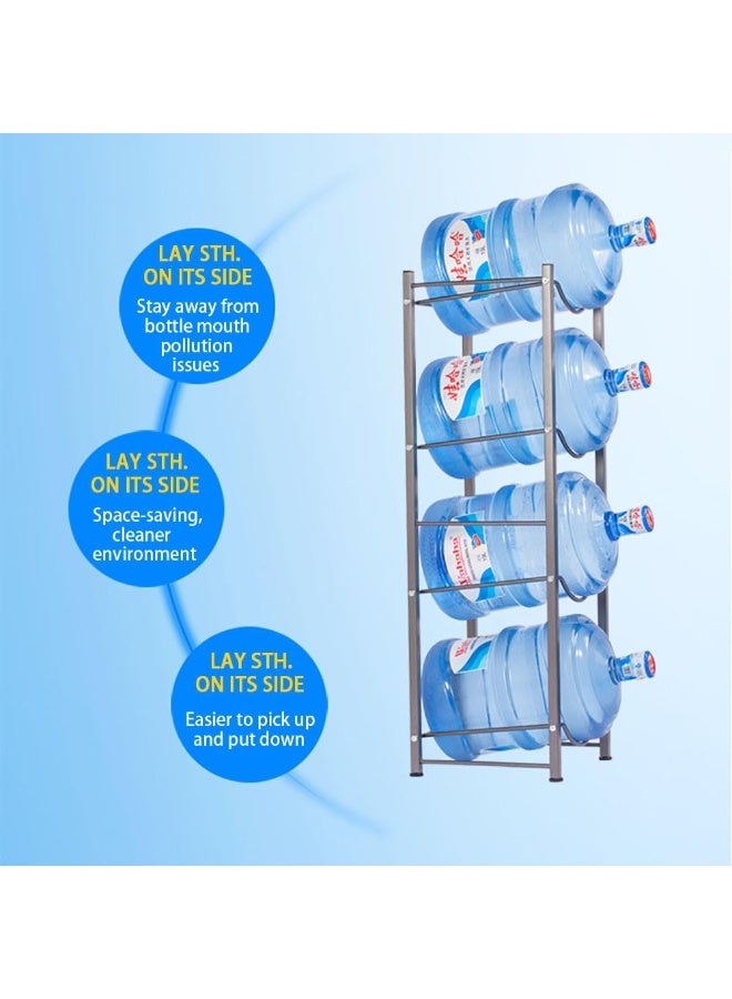 Water Bottle Storage Stand 4 Tier Water Bottle Rack 5 Gallons Water Bottle Storage Holder Heavy Duty Water Bottle Stand for Home Kitchen and Office Easy To Assemble (4Layer) - Image 5