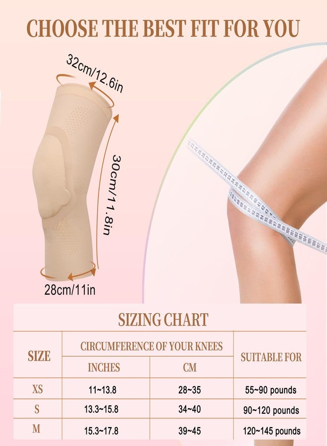 Jomuyee Dance Knee Sleeve with Gel Pads for Dancers, Yoga, Cheerleading, Leg Sleeves for Girls - Image 2