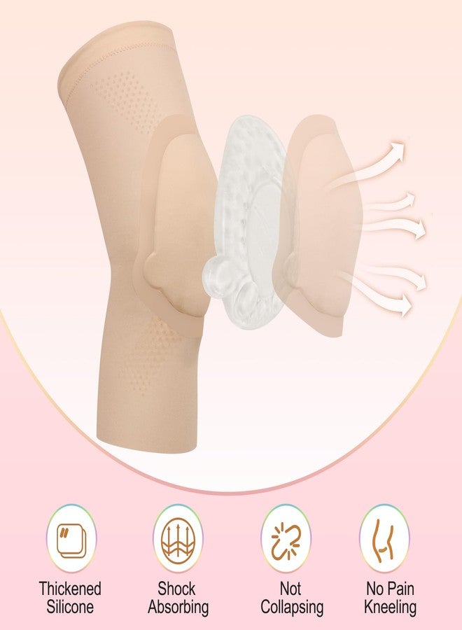 Jomuyee Dance Knee Sleeve with Gel Pads for Dancers, Yoga, Cheerleading, Leg Sleeves for Girls - Image 4