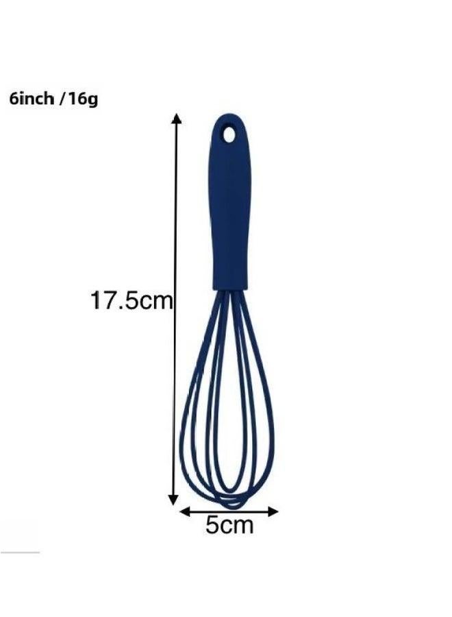 6 Inch Mini Children's Special Egg Beater Cream Mixer Food Grade Silicone Baking Tools In Stock-Color:Blue - Image 1