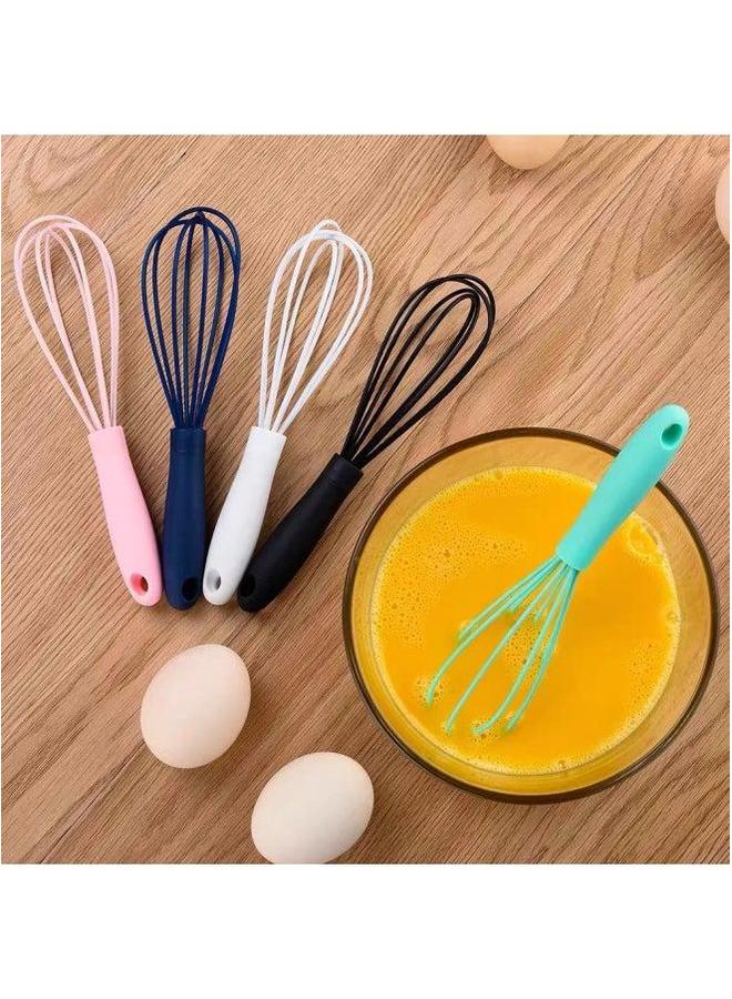 6 Inch Mini Children's Special Egg Beater Cream Mixer Food Grade Silicone Baking Tools In Stock-Color:Blue - Image 3