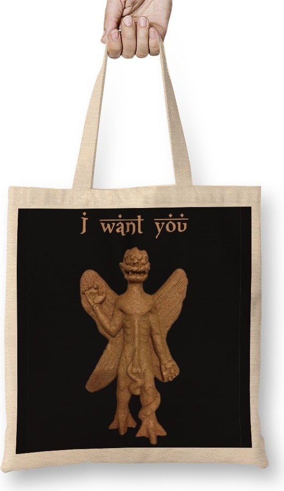 Baskı Dükkanı Print Shop Pazuzu Cloth Bag Long Handle
