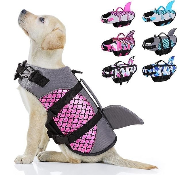 Jolfay Life Jackets for Dogs, Life Jacket, Dog Life Jacket, Swimming Training, Ripstop Float Coat, Dog Life Jacket with Rescue Handle for Small, Medium, Large Dogs (M, Pink) - Image 5