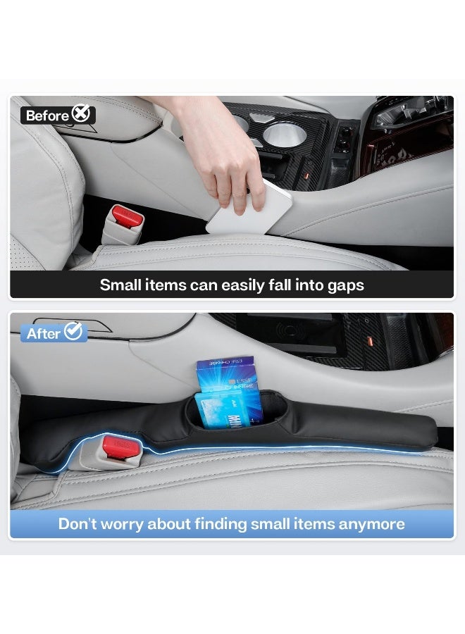 2Pcs Car Seat Gap Filler Upgraded Seat Gap Filler Organizer Prevent Things from Dropping Extra Storage Box Universal Fit Durable Material No Peculiar Smell for Car SUV Truck and Van Black - Image 2