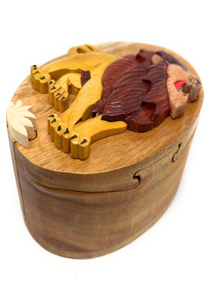The Handcrafted Lionheart, Handcrafted Wooden Puzzle Box, All-Natural Intarsia Wood Art - Image 3