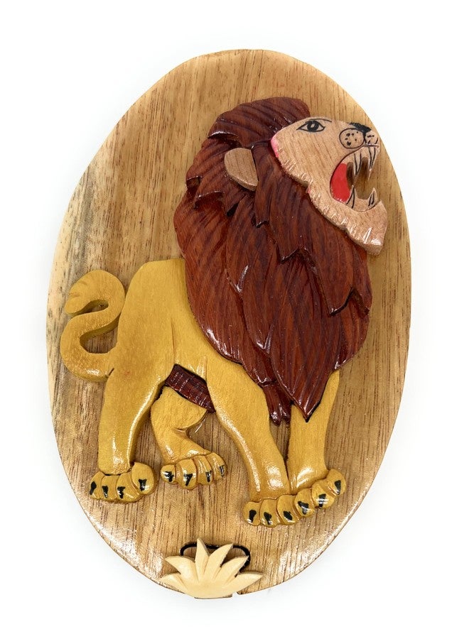 The Handcrafted Lionheart, Handcrafted Wooden Puzzle Box, All-Natural Intarsia Wood Art - Image 4